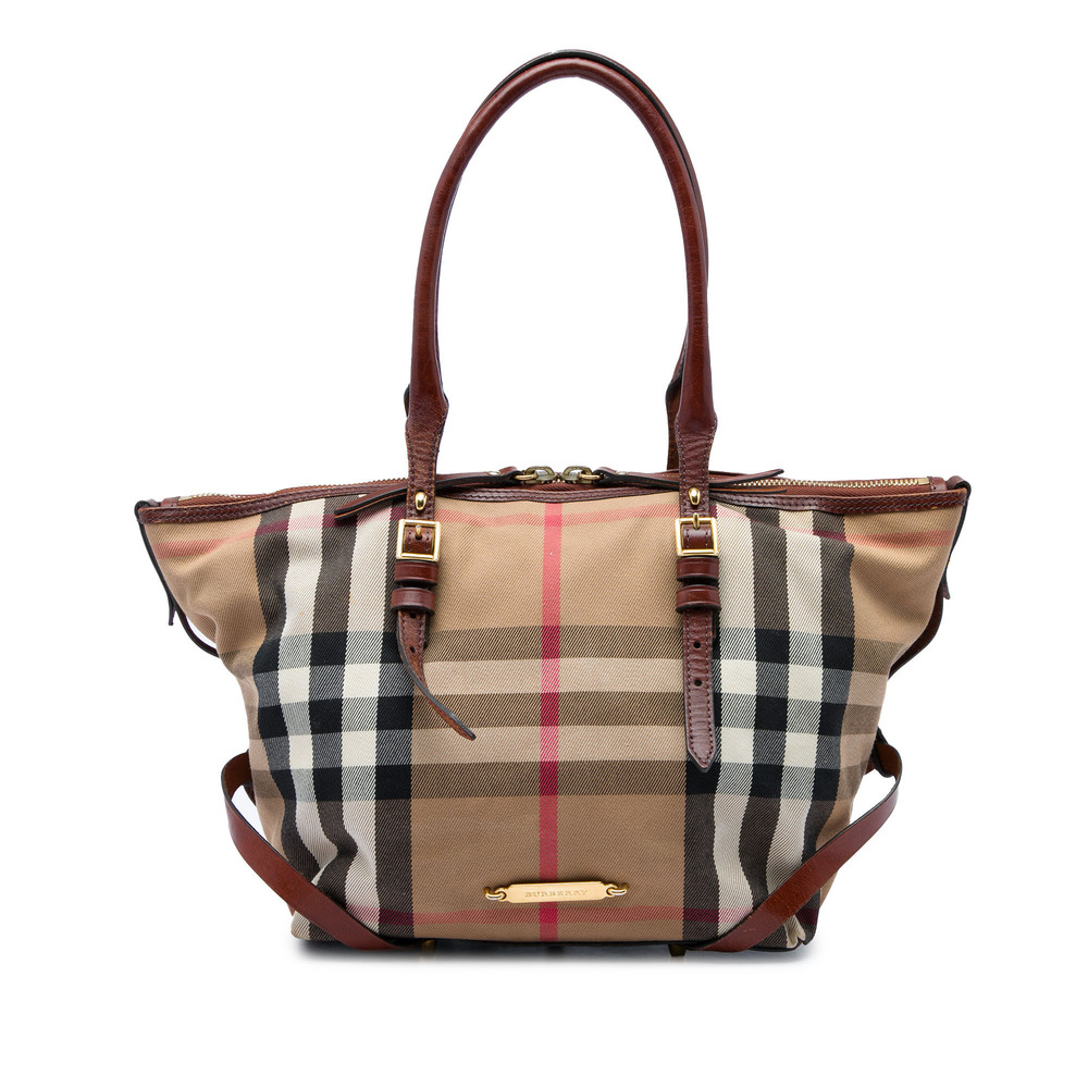 Pre-Loved Burberry Small House Check Canvas Bridle Salisbury Tote